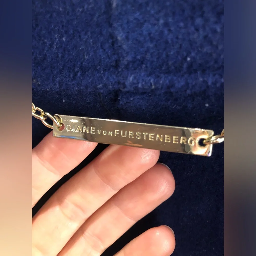 DIANE VON FURSTENBERG Women’s Blue / Black Jenna Belted Reversible Wool Coat (S) - Picture 2 of 6